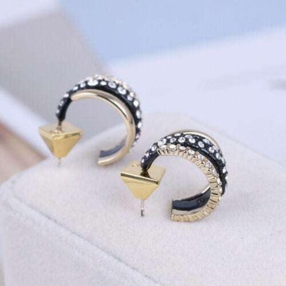 Alexis Bittar Floating Orb Huggie Crystal Earrings - Picture 3 of 7